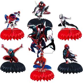 Miles Party Decorations,7Pcs Miles Morales Honeycomb Centerpieces Set Black Spider Birthday Party Decorations for Kids Boys Birthday Party Favor in Kuwait