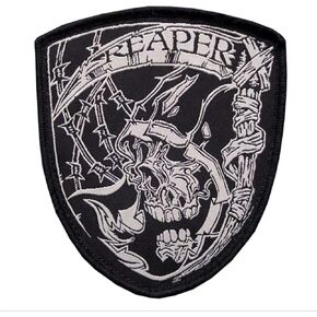 ملصقات قماشية مطرزة برسمة جمجمة من Reaper رقع قماشية مخصصة مصنوعة من الحديد على الرقع لسترات سترات العمل حقائب ظهر جينز وملابس in Kuwait