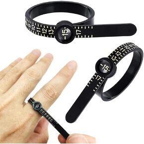 مجموعة قياس مقاس الخاتم، أداة قياس الخاتم، مقاس الخاتم، قياس مقاس الإصبع، مجموعة مقاسات الولايات المتحدة الأمريكية 1-17 (2BK) in Kuwait