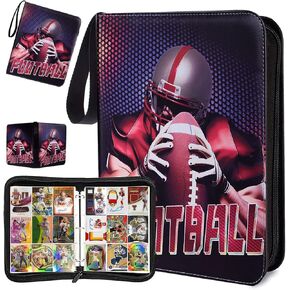 Trading Card Album - Holds 900 Cards 50 Removable Pages 9 Pockets with 3 Rings in Standard Size Cards Zipper Binder for TCG MTG Pockmon Yugioh Sports Cards (Black)