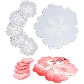 2 PCs Coaster Resin Mold JCEGZITL Mandala and Sunflower Coaster Molds Silicone Epoxy Casting Mold for Making Coaster Cups Mats DIY Art Craft