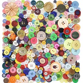 650Pcs Colourful Resin Buttons for DIY Sewing DIY Decoration Scrapbook Crafts Children's Manual Button Painting School Project Assorted Sizes (White)