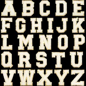 26 Pieces Glitters Patches Iron on Letters Chenille A-Z Patches Decorative Repair Embroidered Patches Personalized Sew On Patches for Clothing Repairing Hats Shirts Shoes Jeans Bags(Gold, Black)