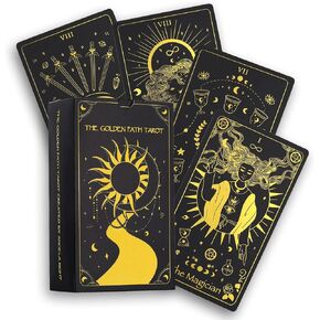 Azura Magic The Golden Path Tarot Deck Gold Foil Black Edition 78 Cards Full Deck with Downloadable Guidebook in Saudi Arabia