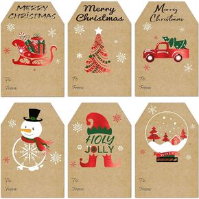 240pcs Christmas Gift Tags Stickers 2"x 3" Kraft Paper Self Adhesive to and from Name Tags for Christmas Presents Vintage Holiday Label Stickers in Kuwait