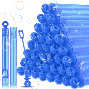 Shappy 100 Pcs Mini Bubble Wands Bubbl Party Favors for Kids Rose Bubble Wands Bulk for Summer Outdoor Party Bath Time Wedding Graduation Gifts Toys Goodie Bag Stuffer for Child Girls Boys(Blue)