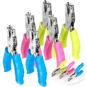 6 PCS Hole Punch Metal Handheld Single Hole Puncher, Round Aperture 6MM Punching Pliers Hole Puncher Paper Puncher with Soft Grip for Paper Crafts, Greeting Cards, Scrapbooks, Blue Pink Green Two Each in Kuwait