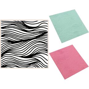 Arbuya Waves Plastic Embossing Folder (5.9"x5.9''| Ocean Pattern) Paper Crafts Plastic Textured Impressions for Card Making Scrapbooking in Kuwait