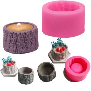 Tree Stump Flower Pot Silicone Mold Concrete Clay Succulent Planter Mold Vase Candle Holder Handmade Soap Craft Resin Tool in Saudi Arabia
