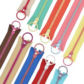 #3 20 Pcs Resin Zippers for Sewing Bulk with Ring Pulls Non Separating Jacket Closed End Plastic Zippers for Coat Jackets Bags DIY Tailor Sewing Craft Accessories 10 Color (20CM-8INCH) in Kuwait
