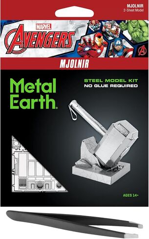 Metal Earth Fascinations Marvel Mjolnir Thor's Hammer 3D Metal Model Kit Bundle with Tweezers in Saudi Arabia