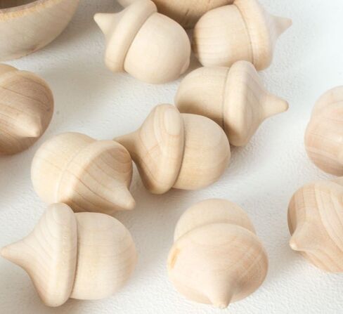 مجموعة عد وفرز البلوط الخشبي - مجموعة خشبية غير مكتملة مكونة من 20 بلوط و6 اوعية in Kuwait