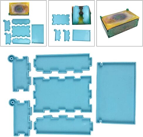 قالب راتنج صندوق تخزين الدومينو من تيوال ، صندوق سيليكون من دومينو لصب الراتينج ، علبة تخزين مجوهرات الدومينو حامل قالب لصنع الحرف اليدوية اليدوية ، قالب الدومينو لصنع الحرف اليدوية ، تزيين المنزل in Kuwait