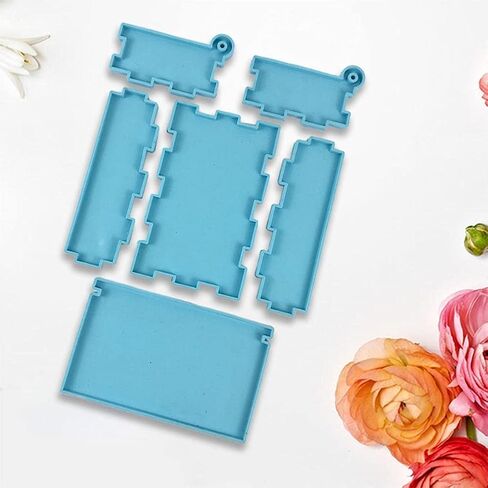 قالب راتنج صندوق تخزين الدومينو من تيوال ، صندوق سيليكون من دومينو لصب الراتينج ، علبة تخزين مجوهرات الدومينو حامل قالب لصنع الحرف اليدوية اليدوية ، قالب الدومينو لصنع الحرف اليدوية ، تزيين المنزل in Kuwait