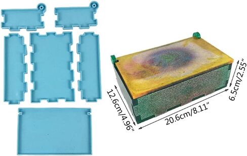 قالب راتنج صندوق تخزين الدومينو من تيوال ، صندوق سيليكون من دومينو لصب الراتينج ، علبة تخزين مجوهرات الدومينو حامل قالب لصنع الحرف اليدوية اليدوية ، قالب الدومينو لصنع الحرف اليدوية ، تزيين المنزل in Kuwait