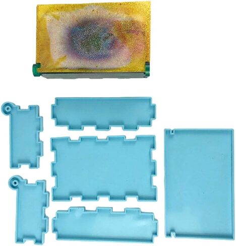 قالب راتنج صندوق تخزين الدومينو من تيوال ، صندوق سيليكون من دومينو لصب الراتينج ، علبة تخزين مجوهرات الدومينو حامل قالب لصنع الحرف اليدوية اليدوية ، قالب الدومينو لصنع الحرف اليدوية ، تزيين المنزل in Kuwait