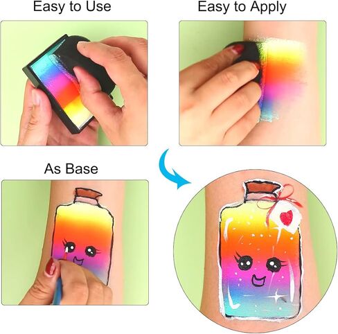 إسفنجة طلاء الوجه من بوويتزكي، إسفنجة طلاء الوجه نصف قمر سوداء عالية 12 قطعة للأعمال الفنية وطلاء الجسم (24 قطعة) in Kuwait