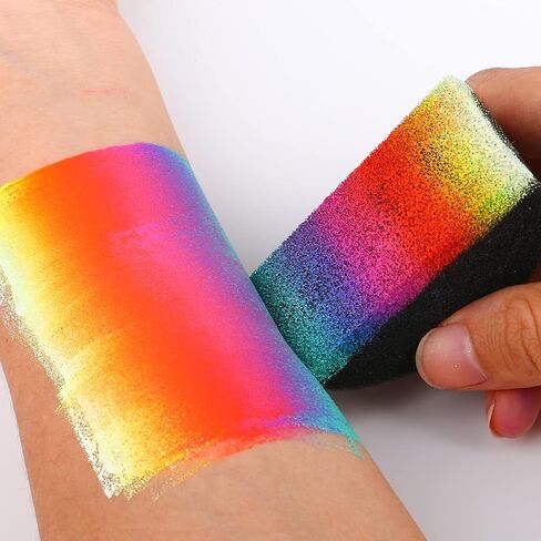 إسفنجة طلاء الوجه من بوويتزكي، إسفنجة طلاء الوجه نصف قمر سوداء عالية 12 قطعة للأعمال الفنية وطلاء الجسم (24 قطعة) in Kuwait