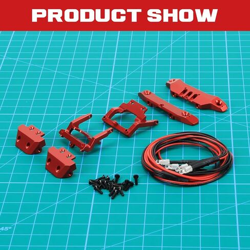 RCAWD Machined Alloy Bumper, Front (1)/ Rear (1) and 4 Led Lights for 1/18 Latrax Desert Prerunner Teton Traxxas Rc Car(Dark Blue) in Kuwait