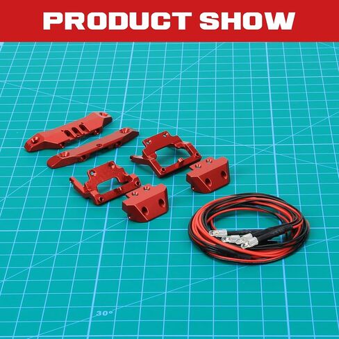 RCAWD Machined Alloy Bumper, Front (1)/ Rear (1) and 4 Led Lights for 1/18 Latrax Desert Prerunner Teton Traxxas Rc Car(Dark Blue) in Kuwait