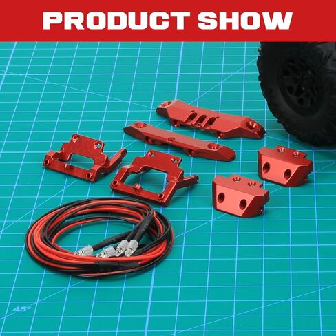 RCAWD Machined Alloy Bumper, Front (1)/ Rear (1) and 4 Led Lights for 1/18 Latrax Desert Prerunner Teton Traxxas Rc Car(Dark Blue) in Kuwait