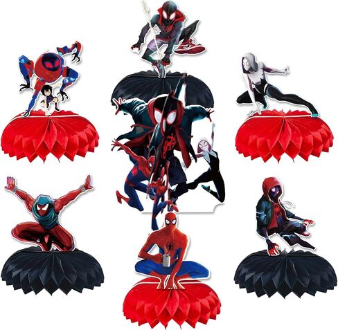 Miles Party Decorations,7Pcs Miles Morales Honeycomb Centerpieces Set Black Spider Birthday Party Decorations for Kids Boys Birthday Party Favor in Kuwait