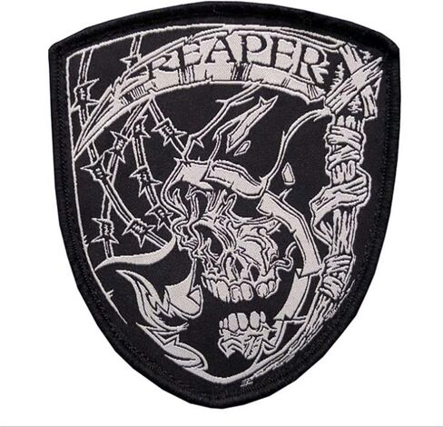 ملصقات قماشية مطرزة برسمة جمجمة من Reaper رقع قماشية مخصصة مصنوعة من الحديد على الرقع لسترات سترات العمل حقائب ظهر جينز وملابس in Kuwait