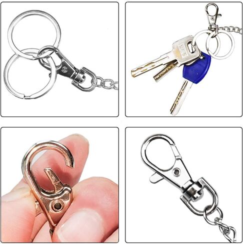 سلسلة جيب سلسلة سلسلة سلسلة مفاتيح جينز سلسلة مع مشابك جراد البحر 3 مقاس 10 بوصة 16 بوصة 18 بوصة للرجال والنساء, 10'' 16'' 18'' 23.7'', 4 قطع in Kuwait