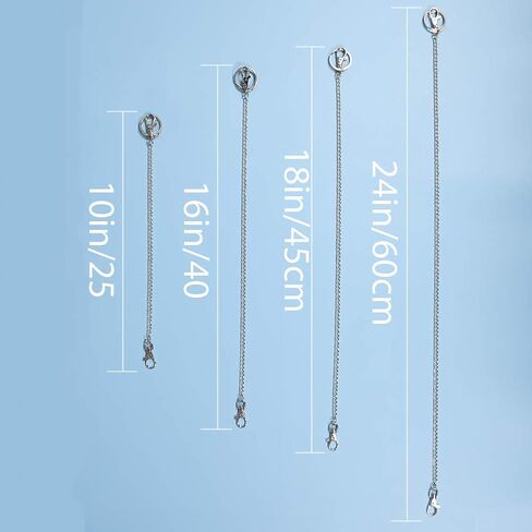 سلسلة جيب سلسلة سلسلة سلسلة مفاتيح جينز سلسلة مع مشابك جراد البحر 3 مقاس 10 بوصة 16 بوصة 18 بوصة للرجال والنساء, 10'' 16'' 18'' 23.7'', 4 قطع in Kuwait