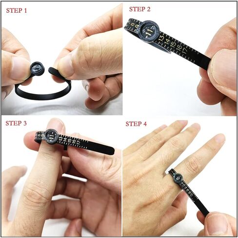 مجموعة قياس مقاس الخاتم، أداة قياس الخاتم، مقاس الخاتم، قياس مقاس الإصبع، مجموعة مقاسات الولايات المتحدة الأمريكية 1-17 (2BK) in Kuwait