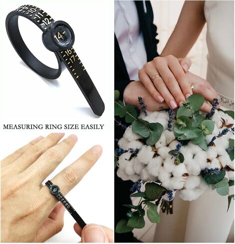 مجموعة قياس مقاس الخاتم، أداة قياس الخاتم، مقاس الخاتم، قياس مقاس الإصبع، مجموعة مقاسات الولايات المتحدة الأمريكية 1-17 (2BK) in Kuwait