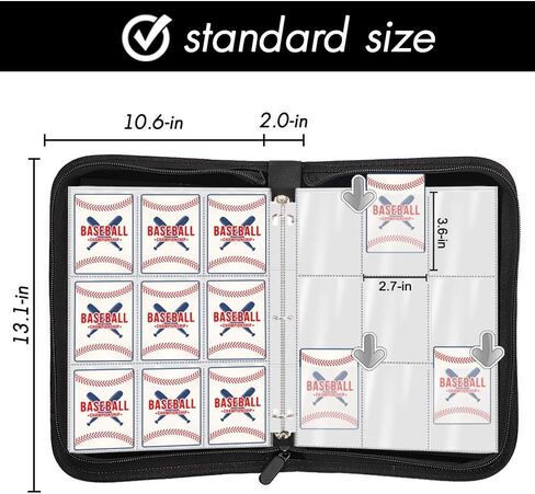 720 جيبًا مع حافظة بطاقات التداول، 9 جيوب حامل بطاقات بيسبول واقي ألبوم، أغلفة بيني لبطاقات التداول مناسبة للرياضة والالعاب، حامل بطاقات قياسي للأطفال (بيسبول) in Kuwait