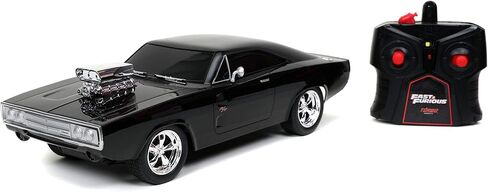 Jada Toys Fast & Furious 1:16 1970 Dodge Charger RT Remote Control Car 2.4 GHz Black, Toys for Kids and Adults, Glossy Black (97584) in Saudi Arabia