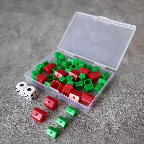 46 Pieces Game Replacement Pieces Games Hotels Houses and Dice, Game Set of Plastic in Saudi Arabia