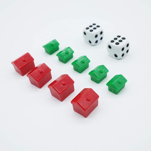 46 Pieces Game Replacement Pieces Games Hotels Houses and Dice, Game Set of Plastic in Saudi Arabia