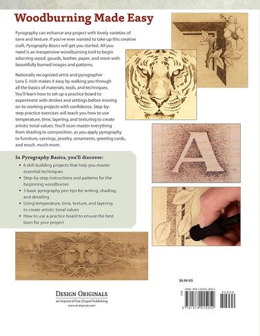Pyrography Basics: Techniques and Exercises for Beginners (Design Originals) Patterns for Woodburning with Skill-Building Step-by-Step Instructions and Advice from Lora Irish on Texture and Layering in Saudi Arabia