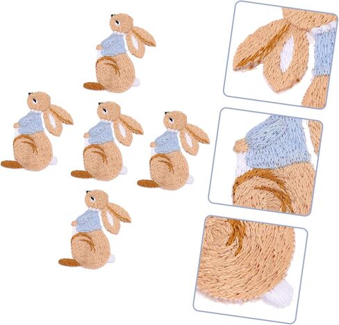 INOOMP 5pcs Patch Bunny Craft for Easter or Applique Lovely Jackets Clothing Ironing Creative Mens Sewing Appliques Iron- Unique Sew Iron Bags Accessories Embroidery Dress Rabbit Toddler in Saudi Arabia
