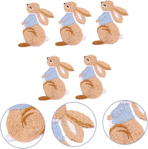 INOOMP 5pcs Patch Bunny Craft for Easter or Applique Lovely Jackets Clothing Ironing Creative Mens Sewing Appliques Iron- Unique Sew Iron Bags Accessories Embroidery Dress Rabbit Toddler in Saudi Arabia