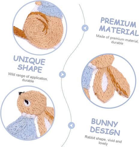 INOOMP 5pcs Patch Bunny Craft for Easter or Applique Lovely Jackets Clothing Ironing Creative Mens Sewing Appliques Iron- Unique Sew Iron Bags Accessories Embroidery Dress Rabbit Toddler in Saudi Arabia
