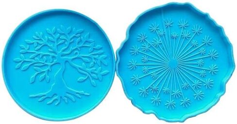 2 PCs Coaster Resin Mold JCEGZITL Mandala and Sunflower Coaster Molds Silicone Epoxy Casting Mold for Making Coaster Cups Mats DIY Art Craft in Saudi Arabia
