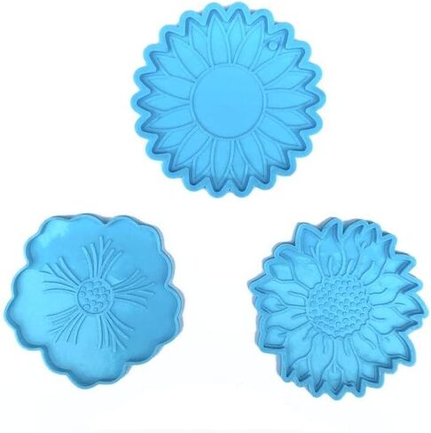 2 PCs Coaster Resin Mold JCEGZITL Mandala and Sunflower Coaster Molds Silicone Epoxy Casting Mold for Making Coaster Cups Mats DIY Art Craft in Kuwait