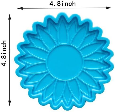 2 PCs Coaster Resin Mold JCEGZITL Mandala and Sunflower Coaster Molds Silicone Epoxy Casting Mold for Making Coaster Cups Mats DIY Art Craft in Kuwait