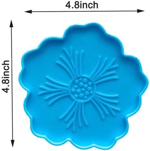 2 PCs Coaster Resin Mold JCEGZITL Mandala and Sunflower Coaster Molds Silicone Epoxy Casting Mold for Making Coaster Cups Mats DIY Art Craft in Kuwait