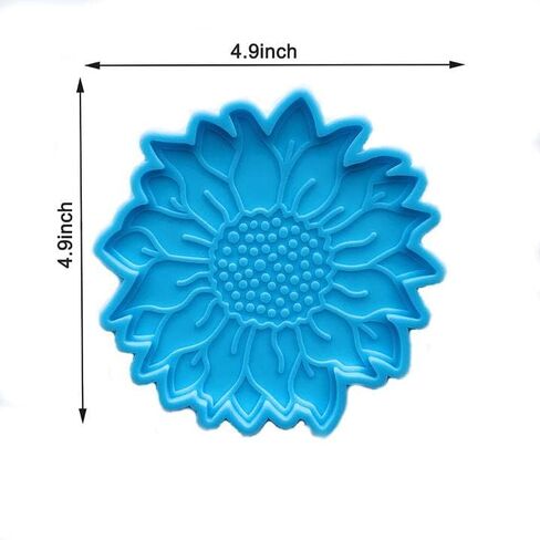 2 PCs Coaster Resin Mold JCEGZITL Mandala and Sunflower Coaster Molds Silicone Epoxy Casting Mold for Making Coaster Cups Mats DIY Art Craft in Kuwait