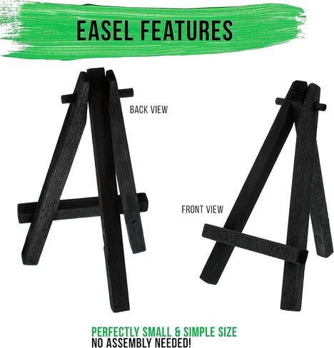 لوحة قماشية ممتدة مقاس 3 × 4 بوصات من US Art Supply مع مجموعة حامل عرض صغيرة من الخشب الأسود مقاس 5 بوصات (عبوة من 12 قطعة)، حامل حامل ثلاثي القوائم للفنان - حفلة الرسم، وحرف الأطفال، ودهانات أكريليك زيتية، ولافتات، وصور in Saudi Arabia