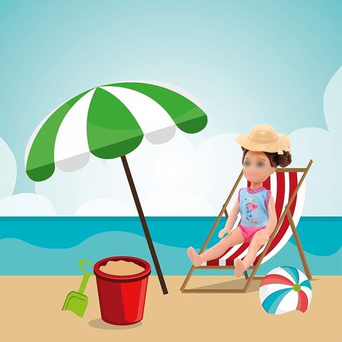 Mini 5.3 inch Doll Clothes and Accessories 6 Beach Swimsuits 3 Dresses with 2 Swimming Rings 2 Drinks 2 Hats 2 Glasses 2 Shoes in Kuwait