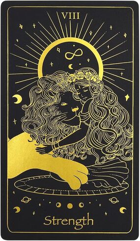 Azura Magic The Golden Path Tarot Deck Gold Foil Black Edition 78 Cards Full Deck with Downloadable Guidebook in Saudi Arabia