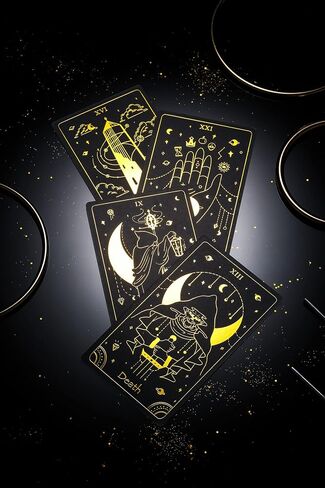 Azura Magic The Golden Path Tarot Deck Gold Foil Black Edition 78 Cards Full Deck with Downloadable Guidebook in Saudi Arabia