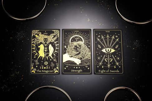 Azura Magic The Golden Path Tarot Deck Gold Foil Black Edition 78 Cards Full Deck with Downloadable Guidebook in Saudi Arabia