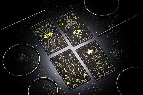 Azura Magic The Golden Path Tarot Deck Gold Foil Black Edition 78 Cards Full Deck with Downloadable Guidebook in Saudi Arabia